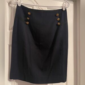 The Limited Size 2 Navy Blue Textured Weave Pencil Skirt